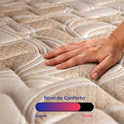 Imagem de Cama Box King Colchão + Box 193x203x76 com Espuma Látex Robust Gel 220 Caramelo Cama inBox