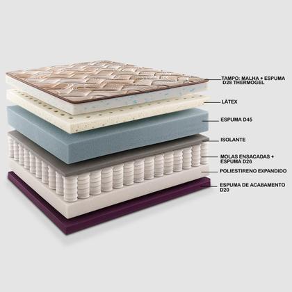 Imagem de Cama Box King Colchão + Box 193x203x76 com Espuma Látex Robust Gel 220 Caramelo Cama inBox