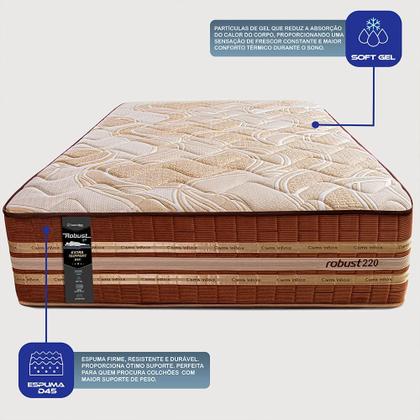 Imagem de Cama Box King Colchão + Box 193x203x76 com Espuma Látex Robust Gel 220 Caramelo Cama inBox