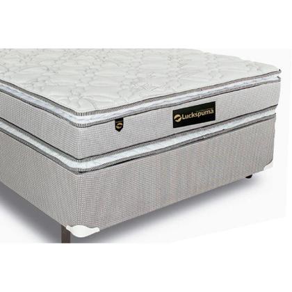 Imagem de Cama Box King: Colchão Molas Ensacadas Luckspuma MasterPocket Lucksfaction Plus + Base CRC Suede Gray(193x203)
