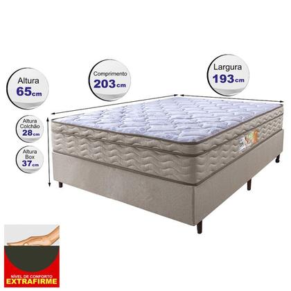 Imagem de Cama Box King Colchão OrtoMove + Box Desmontável 193x203x65 One Face Espuma D33 Dourado