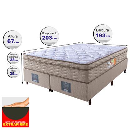 Imagem de Cama Box King Colchão Ortopédico + Box 193x203x67 One Face Espuma D33 Dourado