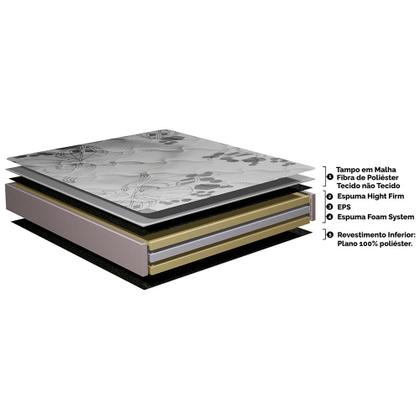 Imagem de Cama Box King Colchão Ortopédico + Box 193x203x67 One Face Espuma D45 Cinza