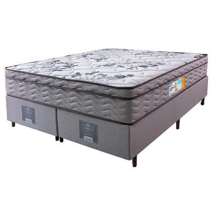 Imagem de Cama Box King Colchão Ortopédico + Box 193x203x67 One Face Espuma D45 Cinza