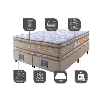 Imagem de Cama Box King Colchão Ortopédico + Box 193x203x71 Double Face Espuma D33 Dourado