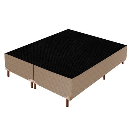 Imagem de Cama Box King com Colchão de Molas Ensacadas Júlia 28x193x203cm e Base Florença Bege/Rustico Paropas
