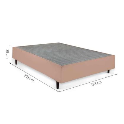 Imagem de Cama Box King com Colchão Guldi Duplo Plus D28 Azul e Natural