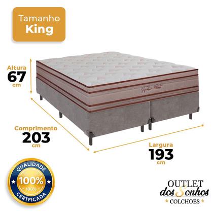 Imagem de Cama Box King e Colchão Artemis Molas Ensacadas Colchobel Cinza
