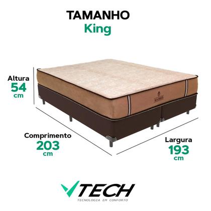 Imagem de Cama Box King e Colchão Madrid Molas V-tech 193x203x28