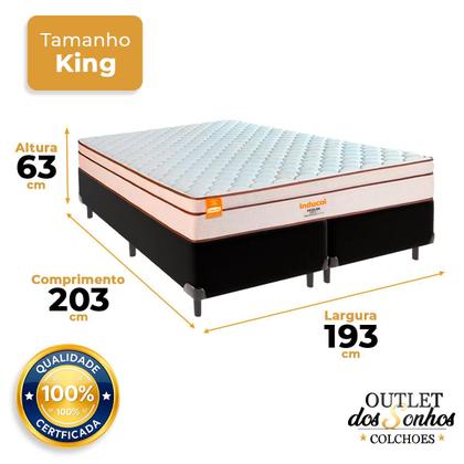 Imagem de Cama Box King e Colchão Pequim Molas Ultralastic Inducol Preto