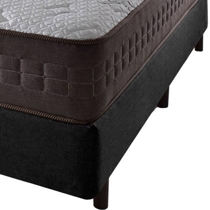 Imagem de Cama Box King Preto + Colchão Molas Ensacadas Orlando 193x203x67cm