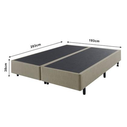 Imagem de Cama Box King Reforçado 193x203x38cm e Colchão Adapto Molas Ensacadas B&G