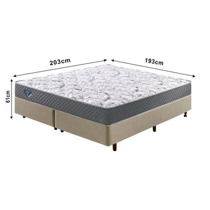 Imagem de Cama Box King Reforçado 193x203x38cm e Colchão Adapto Molas Ensacadas B&G