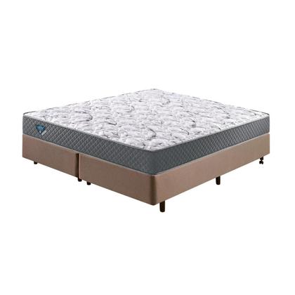 Imagem de Cama Box King Size 193x203 Alpha Marrom com Colchão Mola Ensacada