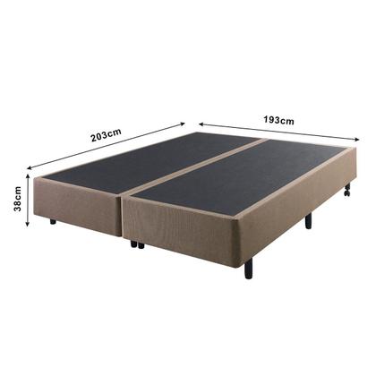Imagem de Cama Box King Size 193x203 Alpha Marrom com Colchão Mola Ensacada