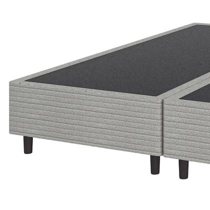 Imagem de CAMA BOX KING SIZE + COLCHÃO MOLAS ENSACADAS NEW LONDRES UMAFLEX (193x203x68CM) CINZA