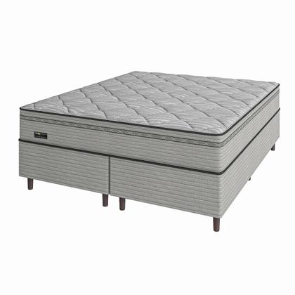 Imagem de CAMA BOX KING SIZE + COLCHÃO MOLAS ENSACADAS NEW LONDRES UMAFLEX (193x203x68CM) CINZA