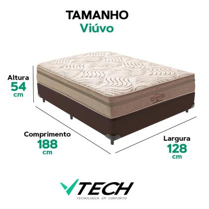Imagem de Cama Box Marrom e Colchão Los Angeles Molas Ensacadas Viúvo V-Store 128x188x28