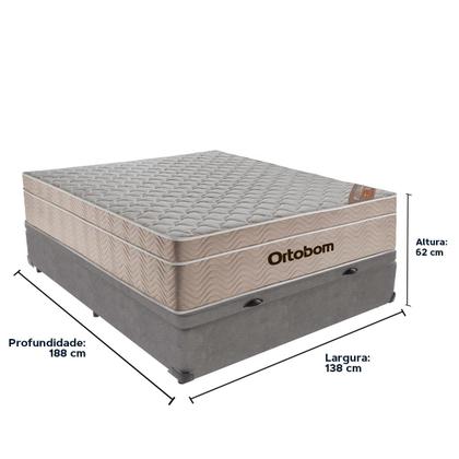 Imagem de Cama Box Molas Ensacadas Baú Casal Colchão Airtech Ortobom