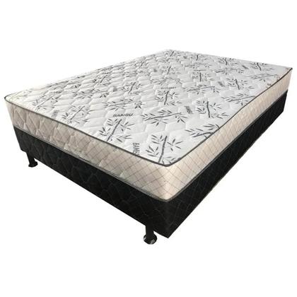 Imagem de Cama Box Monaco Casal Ortopédica 138x188x46cm Cor Branco com Preto