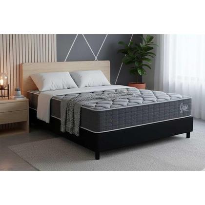 Imagem de Cama Box NOVO + Colchão Ortopédico Kappesberg D40 Anatômico Grise + Base CRC Corano Black