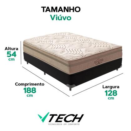 Imagem de Cama Box Preto e Colchão Los Angeles Molas Ensacadas Viúvo V-Store 128x188x28
