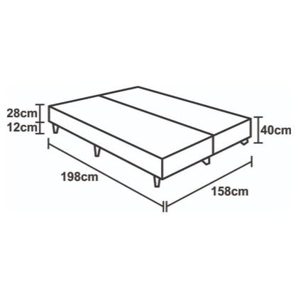 Imagem de Cama Box Queen 158 Bipartido Bello Box - Tecido Sintético Branco
