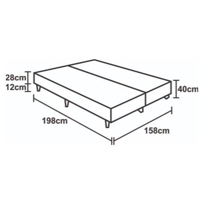 Imagem de Cama Box Queen 158 Bipartido Bello Box - Tecido Sintético Preto