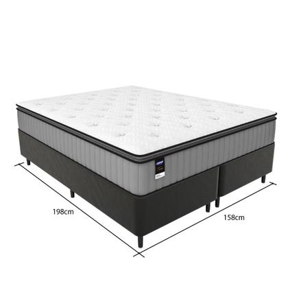 Imagem de Cama Box Queen 158cm Colchão Molas Ensacadas Gazin Tower HF25 e Base 2CEN