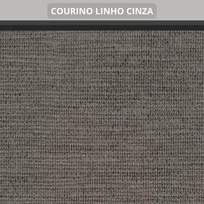 Imagem de Cama Box Queen Baú 158x198 Revestimento Sintético Linho Cinza com Colchão Adapto Molas Ensacadas Ecoflex