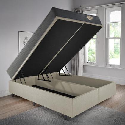 Imagem de Cama Box Queen Baú Areia com Colchão Adapto Molas ensacadas