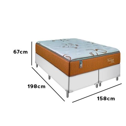 Imagem de Cama Box Queen Bege Colchão de Molas Toronto Euro Pillow