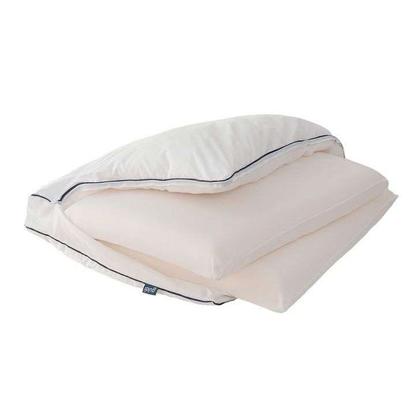 Imagem de Cama Box Queen Bege com Colchão Guldi Dream Mola Ensacada (30x158x198) e 2 Travesseiros Guldi Dream Branco e Azul