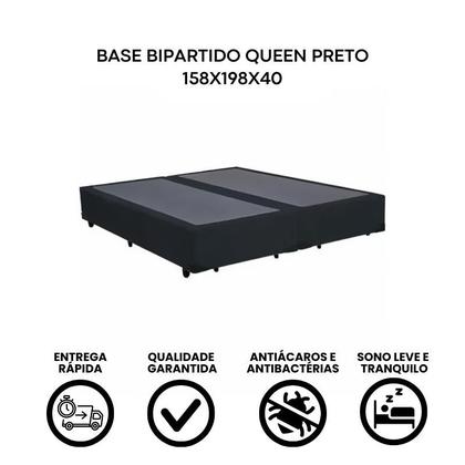 Imagem de Cama Box Queen Bipartido 158198  Base Reforçada