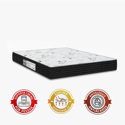 Imagem de Cama Box Queen Bipartido + Colchão D33 One Face - 56x158x198cm - Suede Preto