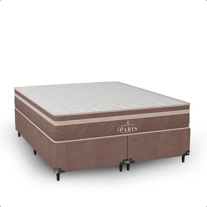 Imagem de Cama Box Queen Bipartido + Colchão Paris Molas Ensacadas - 61x158x198cm- Várias Cores