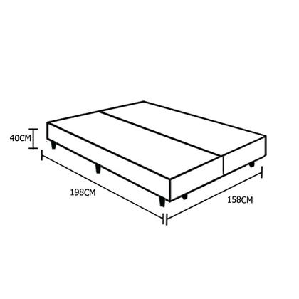 Imagem de Cama Box Queen Bipartido HomeQueen Sintético Marrom 40x158x198