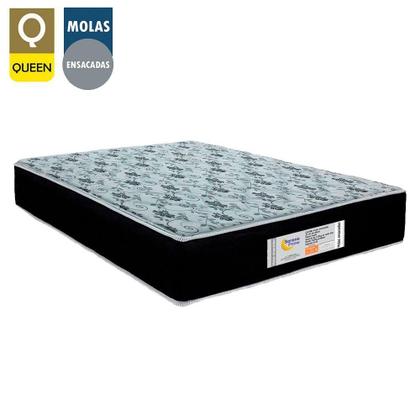 Imagem de Cama Box Queen Bipartido Suede + Colchão Molas Ensacadas Sereneprime Sonnolux 158x198x65 Bege