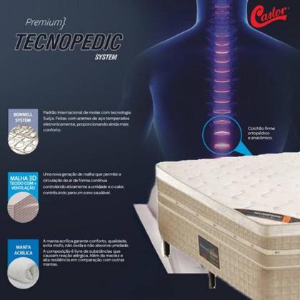 Imagem de Cama Box Queen Castor Premium Tecnopedic 158x198x57 + Box Castor
