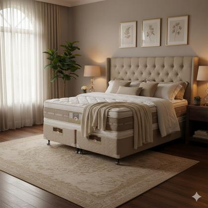 Imagem de Cama Box Queen Castor Silver Star Air Double Face Pocket 158x198x61 + Box Castor