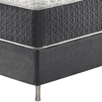 Imagem de Cama Box Queen Cinza + Colchão Molas Ensacadas Suporte 200 Kg Fort Wayne 158x198x67cm