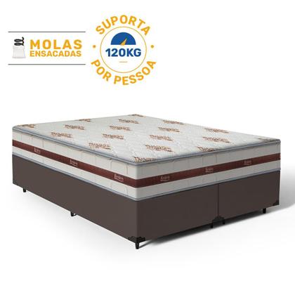 Imagem de Cama Box Queen Colchão De Molas Ensacadas DAngelis Classic 158x198x22cm