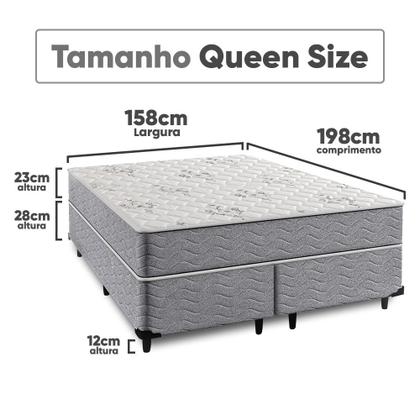 Imagem de Cama Box Queen + Colchão Espuma Ortopédico D33 Piemonte 158x198x63cm Full - Maestro Colchões