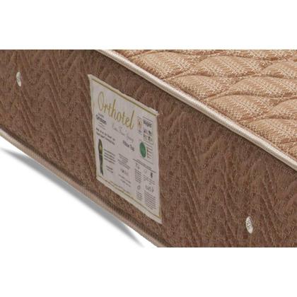 Imagem de Cama Box Queen: Colchão Molas Bonnel Ortobom Hotelaria Nanolastic Orthotel Spring + Base CRC Suede Marrom(158x198)