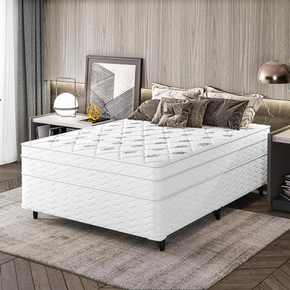 Imagem de Cama Box Queen + Colchão Molas Ensacadas Capitano EPS Europillow 158x198x67cm Full - Maestro Colchões