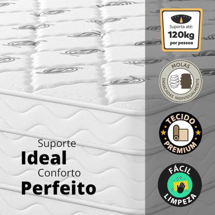 Imagem de Cama Box Queen + Colchão Molas Ensacadas Capitano EPS Europillow 158x198x67cm