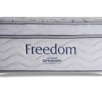 Imagem de Cama Box Queen: Colchão Molas Ortobom SuperPocket Freedom Visco + Base CRC Courano Branco(158x198)