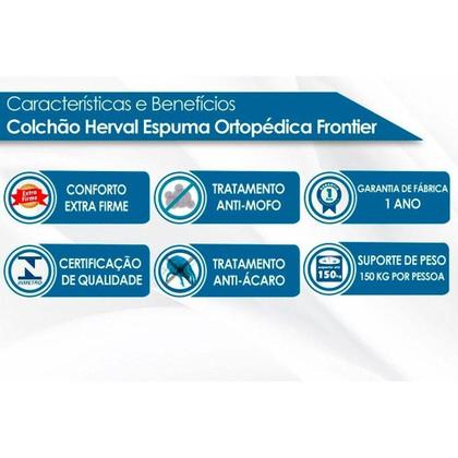 Imagem de Cama Box Queen: Colchão Ortopédico Herval AG65 Frontier + Base CRC Suede Gray(158x198)