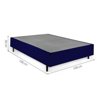 Imagem de Cama Box Queen com Colchão Guldi Duplo Plus D28 Branca e Azul