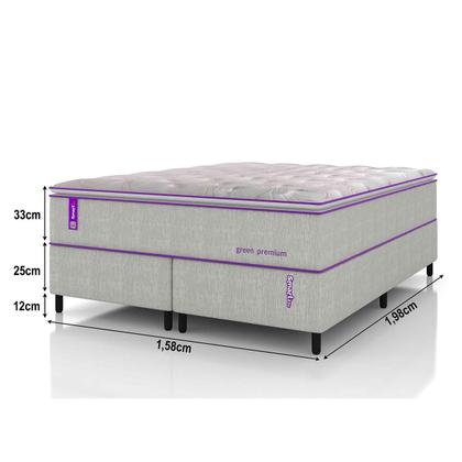 Imagem de Cama Box Queen Com Colchão Molas Ensacadas D33 158x198 Green Premium Smartz